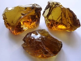 Glassteine | Glasbrocken bernstein, amber transparent 